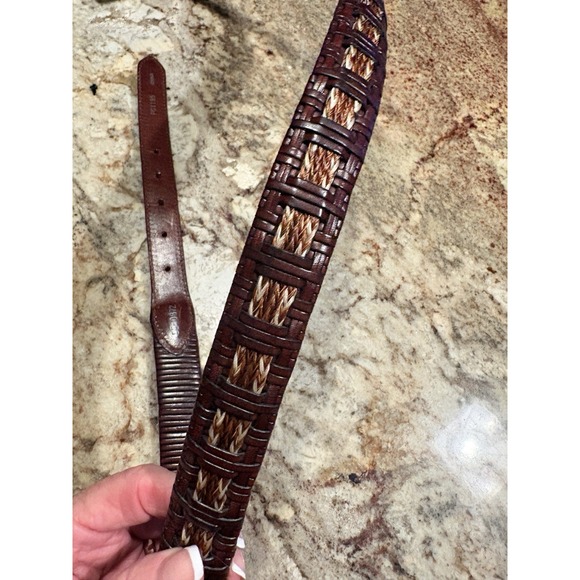 Dick Idol Vintage Men's Woven Leather Belt Brown Braided Western Rustic Size 38 - Picture 2 of 9